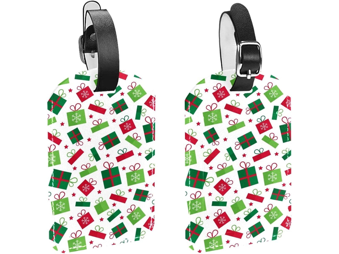 Conjunto De 2 Etiquetas Viagem Natalinas Bolsas, Malas, Sacolas E Bagagens Com Alça De Segurança