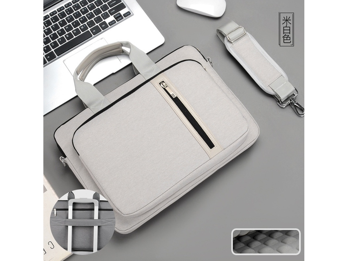 Bolsa Para Portátil Lurelia, Compatível Com Portáteis/tablets Até 14", Bege, Nylon, Proteção Antiquedas