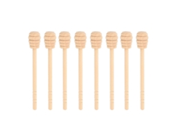 55 Pack 6 Inch Wooden Honey Dipper Sticks Individually Wrapped For Honey Jam Jar