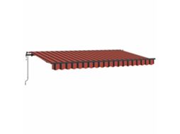 Conjunto 1 Toldo Retrátil Vidaxl Laranja Tecido (350 X 200 Cm)