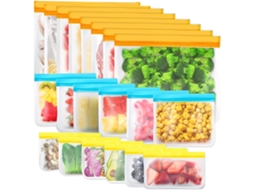20 Sacos De Armazenamento Reutilizáveis, Congelador Sem Bpa, Sanduíche, Livre