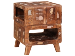 Conjunto 1 Mesa De Apoio Vidaxl Multicolorido Madeira Recuperada Maciça (40 X 40 X 49 Cm)