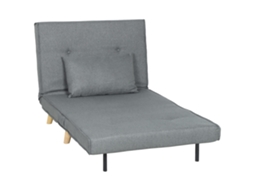 Sofá 3 em 1 Dobrável MARCA, encosto e almofada ajustáveis, cinza, 90x78x79 cm