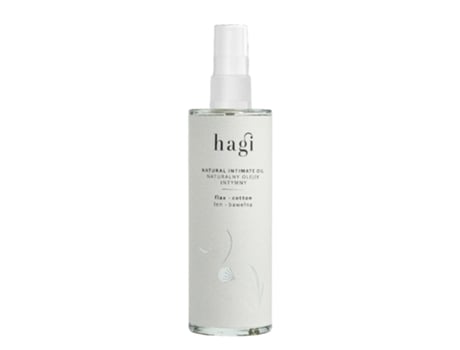 Óleo Natural para Cuidado Íntimo com Extrato de Linhaça e Algodão, 100ml Hagi