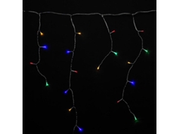 Grinalda de luzes de Natal em cortina 10x1 metros com 345 LEDs multicoloridos. Luz de Natal para uso interno e externo IP44. Cabo transparente