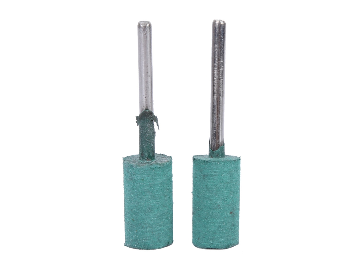 100 Piezas/pacote Broca De Polimento Com Cabeça De Borracha Verde, Cabo De 3mm, Cilíndrica De 10mm Para Lixadeira