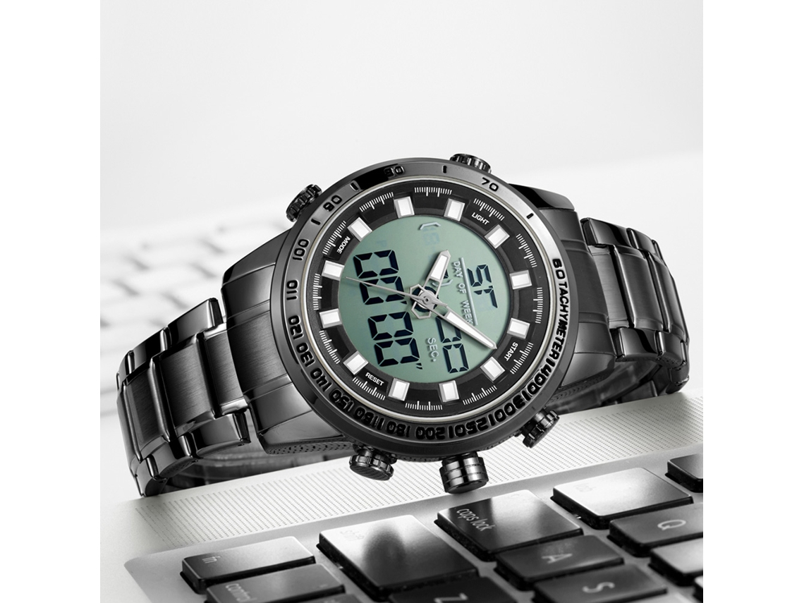 Reloj De Pulsera Analógico De Aleación Para Hombres, Dial Redondo, Cuarzo, Negro Mizums