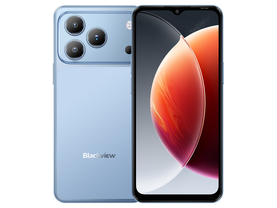 Smartphone Blackview Wave 7c Desbloqueado | Até 16gb Ram + 128gb | Bateria 5000mah 336h Espera | Tela 6,56'' Hd+ | Câmara 32mp | Android 16 | Azul