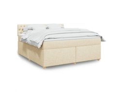 Vidaxl Cama Com Molas/colchão 180x200 Cm Tecido Cor Creme