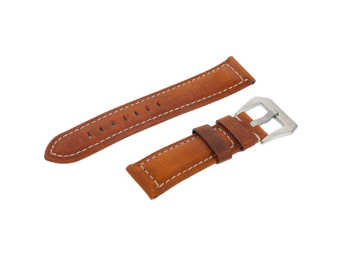 Pulseira De Couro Para Relógio Inteligente Respirável, 1 Peça, Pulseira De Substituição, Design Retrô Para Escritório Olysi Shop