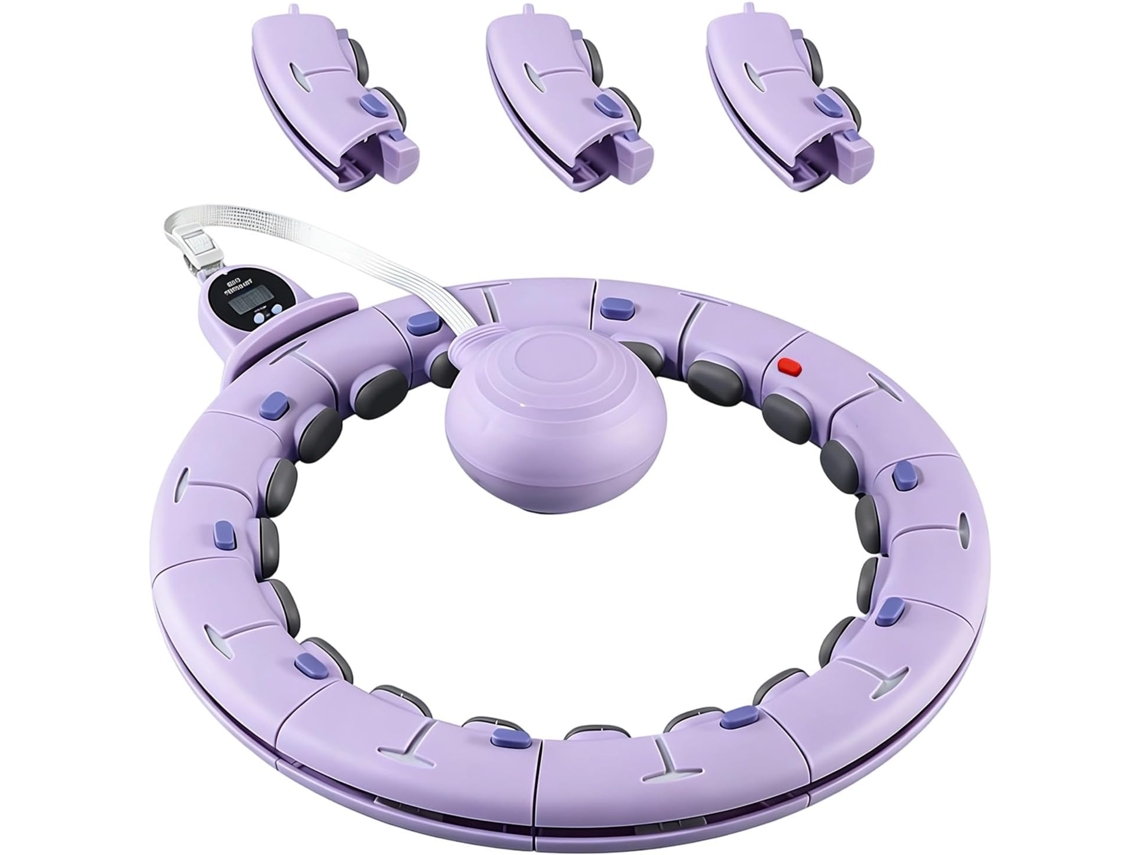 Hula Loop com contador, faixa elástica removível, 13 seções, peso, exercícios abdominais, S/MARCA
