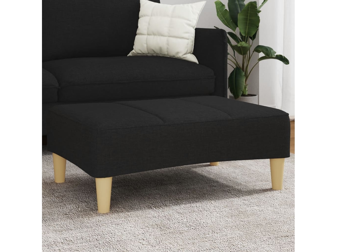 Vidaxl Apoio De Pés 77x55x31 Cm Tecido Preto