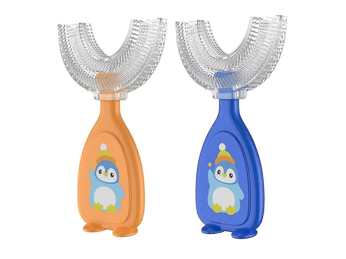 Escova de Dentes Boca Inteira 360 Limpos, Cabeça Silicone Macia, em Forma U Pa Ra Crianças Clareamento GOKOCO