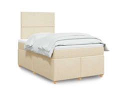 Vidaxl Cama Boxspring Com Colchão 120x190 Cm Tecido Cor Creme