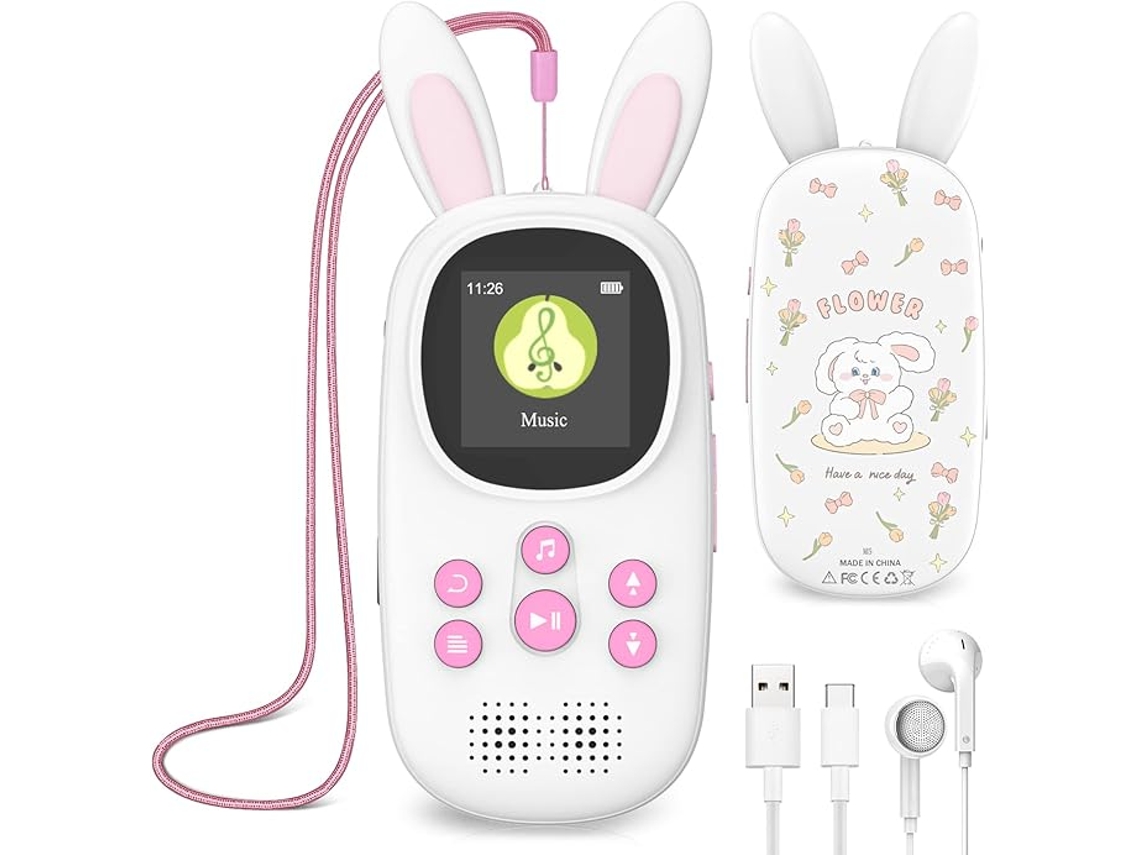 Music Player com Bluetooth, MP3, Rádio FM, Pedômetro, até 128 GB, YANYXR