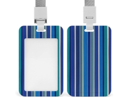 Porta Crachá De Plástico Resistente Com Padrão Listrado, Azul, Cartões De Identificação, Cartões De Proximidade