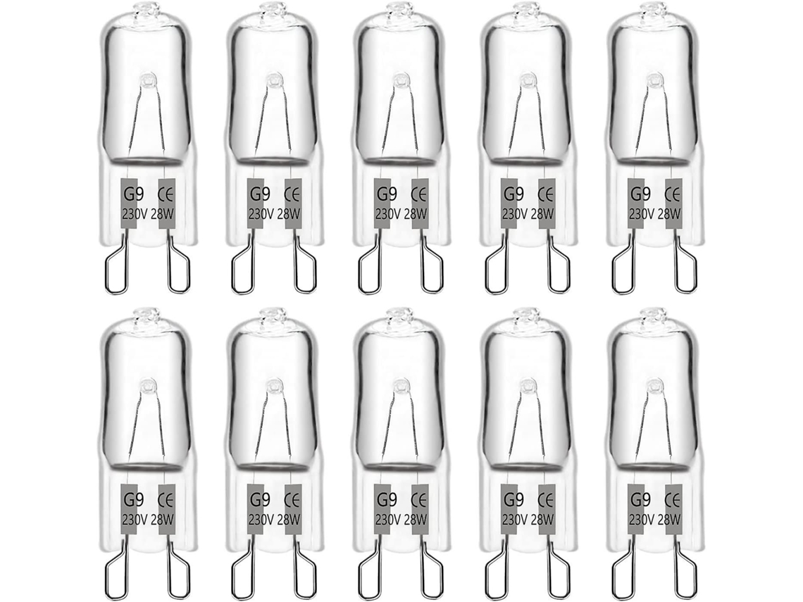 Lâmpadas Halógenas G9 28w Branco Quente (pacote Com 10)