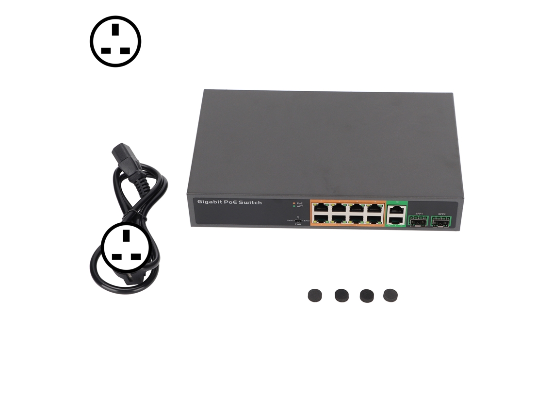 Switch Poe de 8 Portas Gigabit LAXISCREED