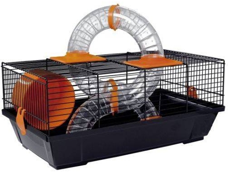 Gaiola para Hamsters  937 (Preto e Laranja - 50,50x28x21 cm - Plástico e Metal)