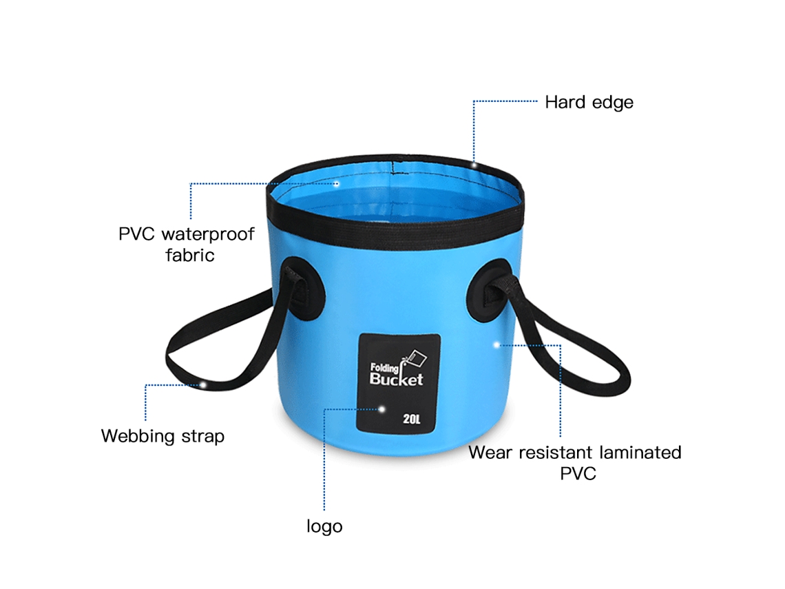 Mali balde de Água Impermeável Plegável 12l/20l para Camping Pesca Lazer Outdoor com Alça Leve e Resistente
