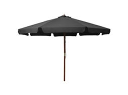 Vidaxl Guarda-sol De Exterior Com Poste De Madeira 330 Cm Antracite