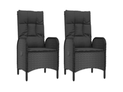 Maison Exclusive - Cadeiras De Exterior 2 Pcs Vime Pe Preto