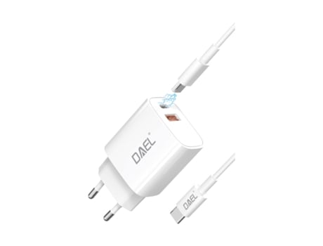 Carregador Rápido Usb-C DAEL Branco
