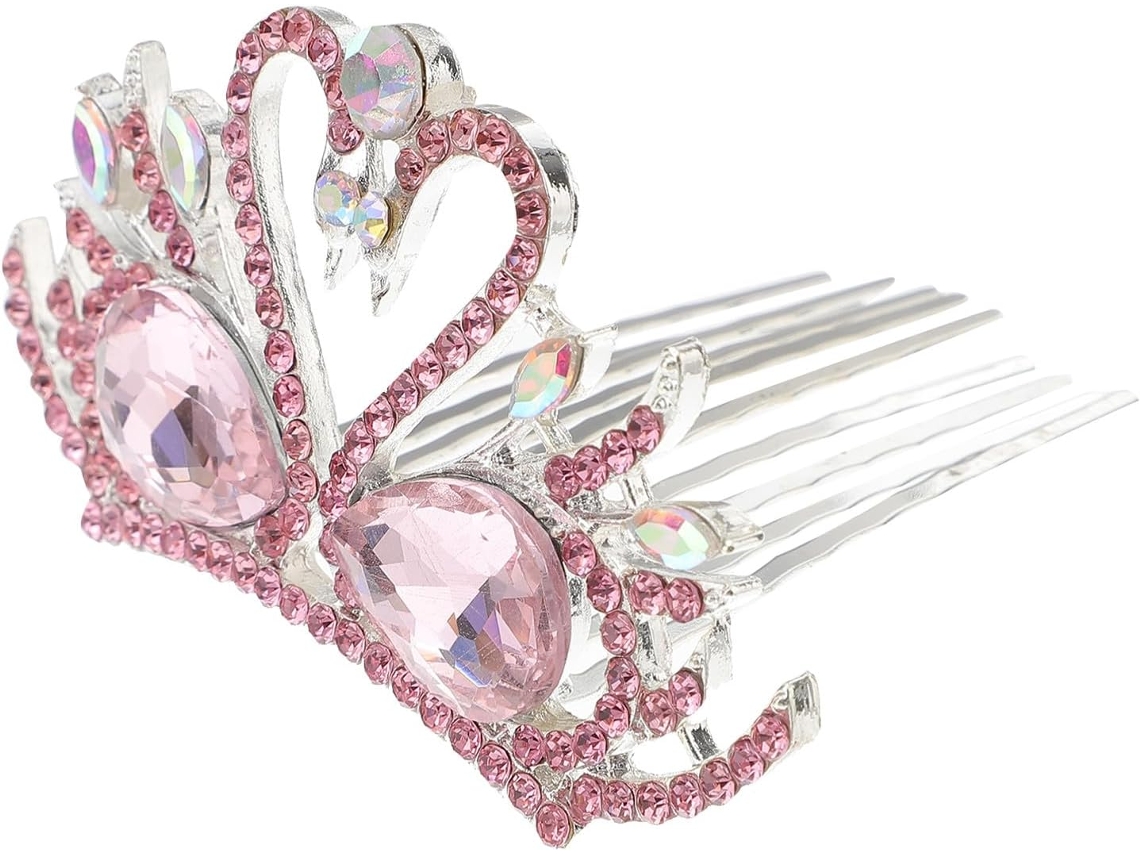 Tiara De Noiva Feminina Elegante Em Liga Metálica Rosa Leve, Acessório.