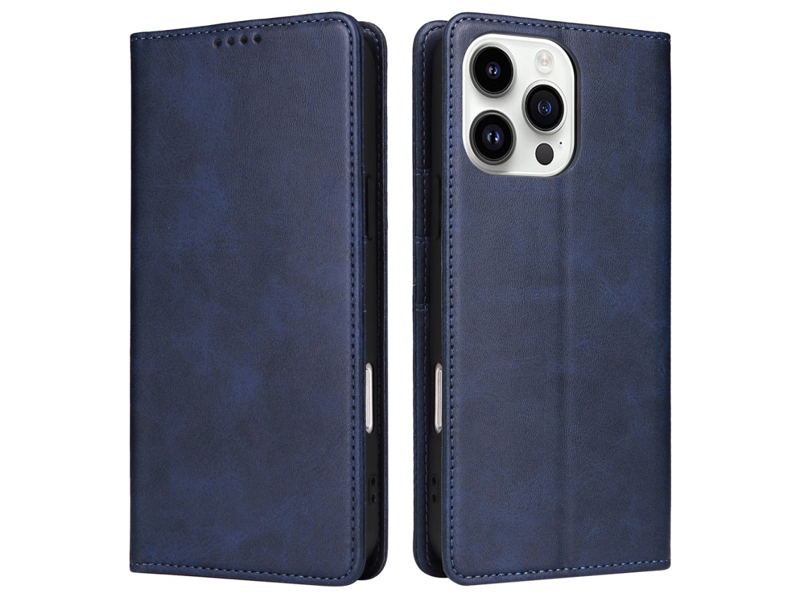 Capa Bloqueio Rfid Proazul Para Iphone 14 Pro Pele Sintética Com Porta-cartões