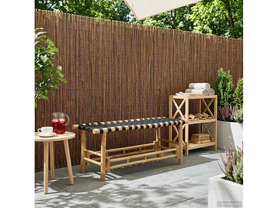 Vidaxl Banco De Jardim 110 X 38 X 40 Cm Bambu Natural Retangular