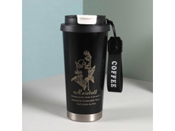 Caneca De Aço Inoxidável Com Canudo: Garrafa De Água Portátil Para Duas Bebidas, Ideal Para Café.