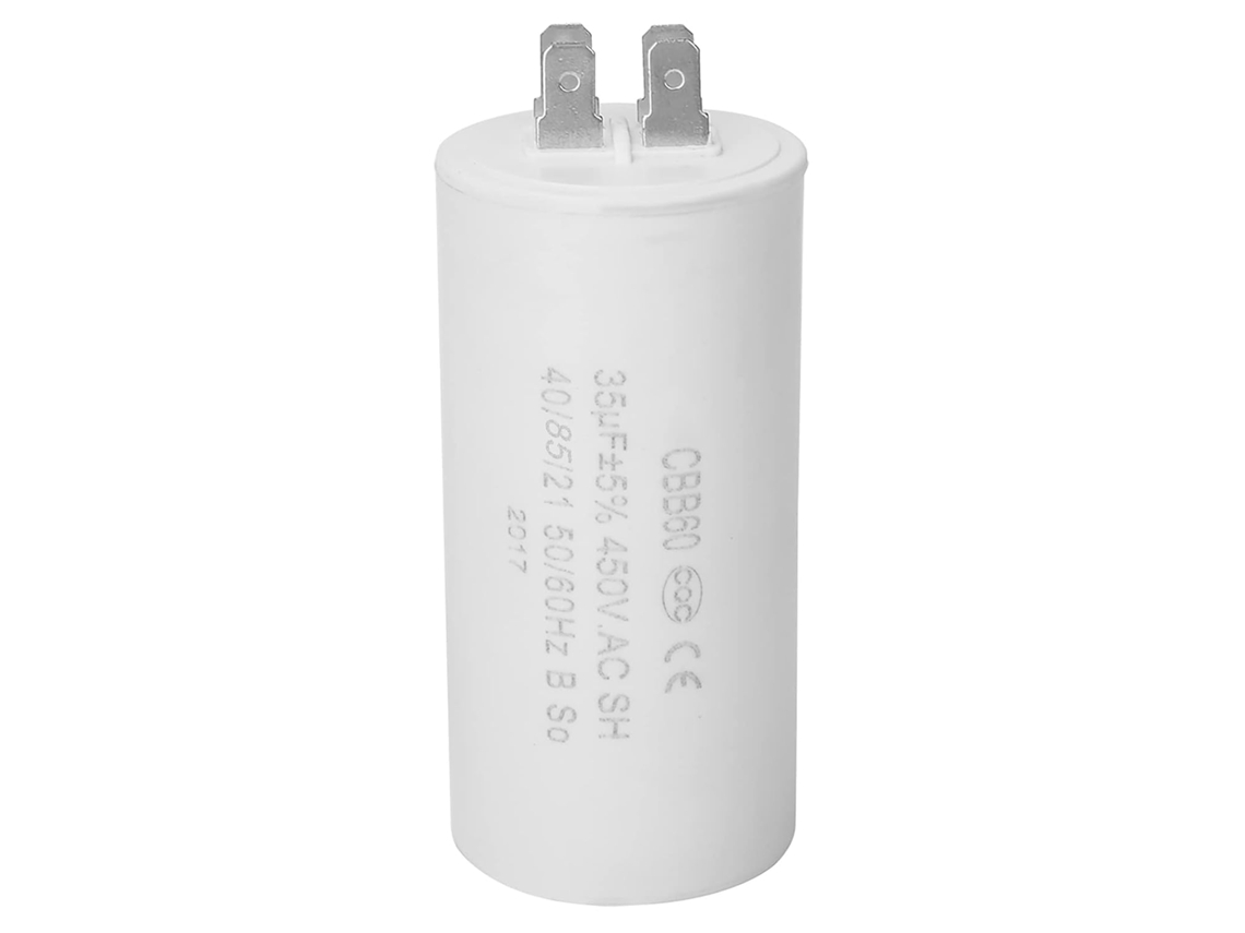 Capacitor de partida CBB60 de 35uF e 450V para motor de 4 pinos.