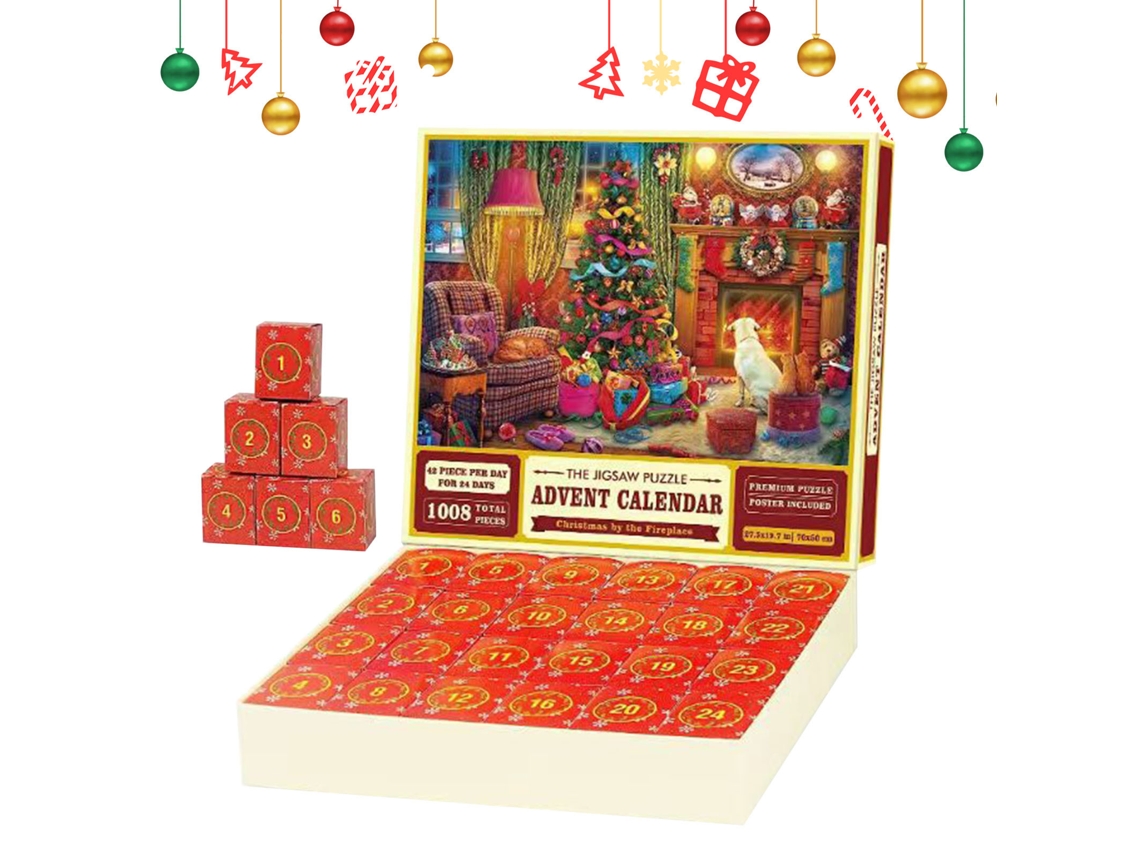 Quebra Cabeça De Natal Calendário Do Advento 2023, 1008 Peças Caixa Surpresa 24 Slowmoose