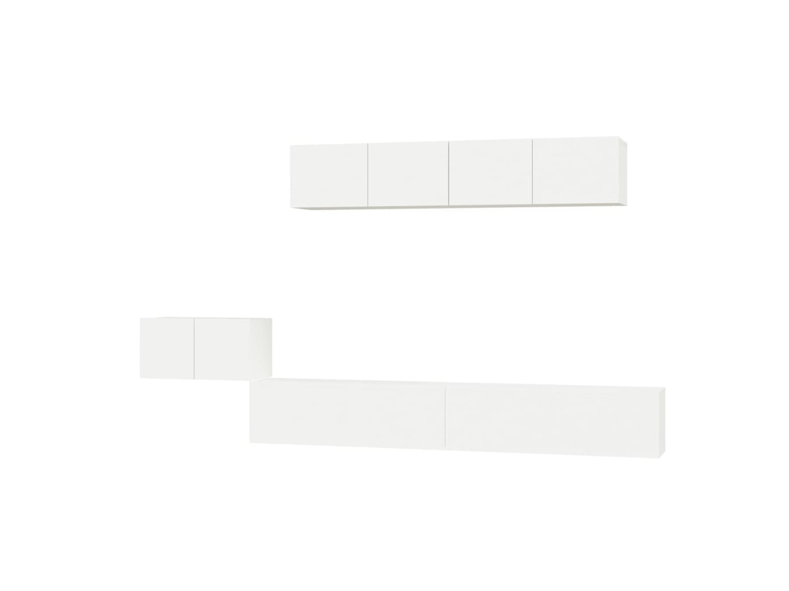 Conjunto Móveis de Tv 5 Pcs Madeira Processada Branco MAISON EXCLUSIVE