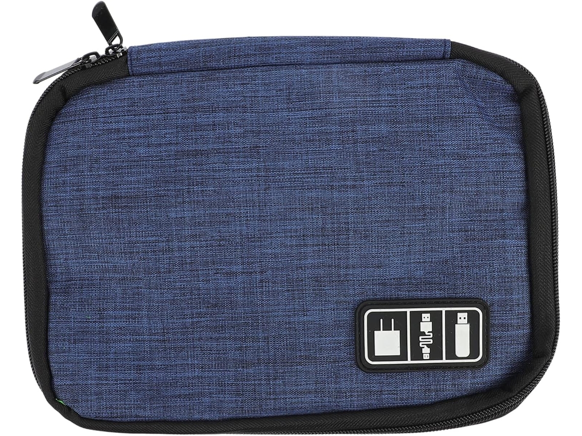Estojo Organizador Azul Claro Para Cabos Usb E Fones De Ouvido Com Zíper, Ideal Para Viagens. Gokoco