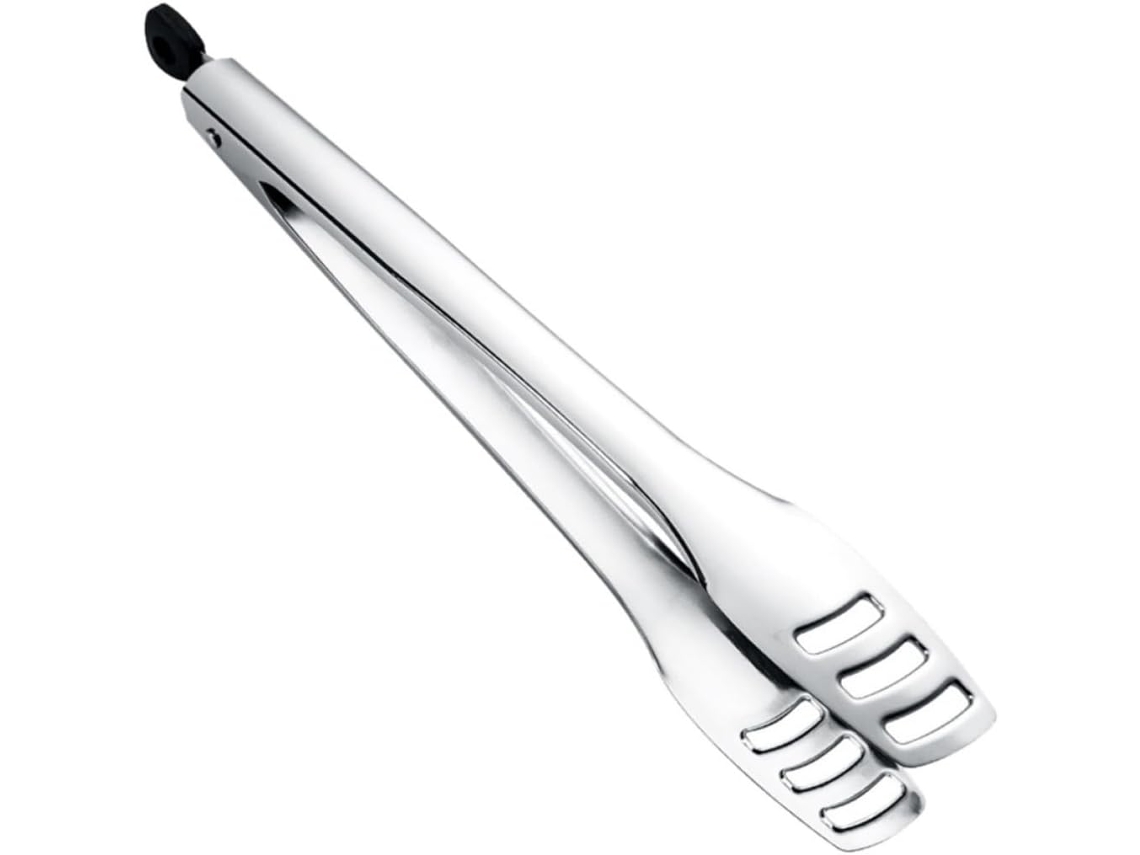 Pinça De Cozinha Prática Cabilock Em Aço Inoxidável Prateado, Resistente Ao Calor, Para Bifes E Churrasco, Utensílio De