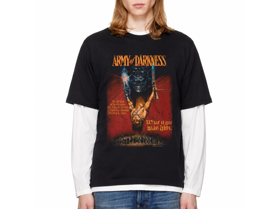 Rockinstone Army Of Darkness Movie Poster Black Adult T-shirt Size:xl