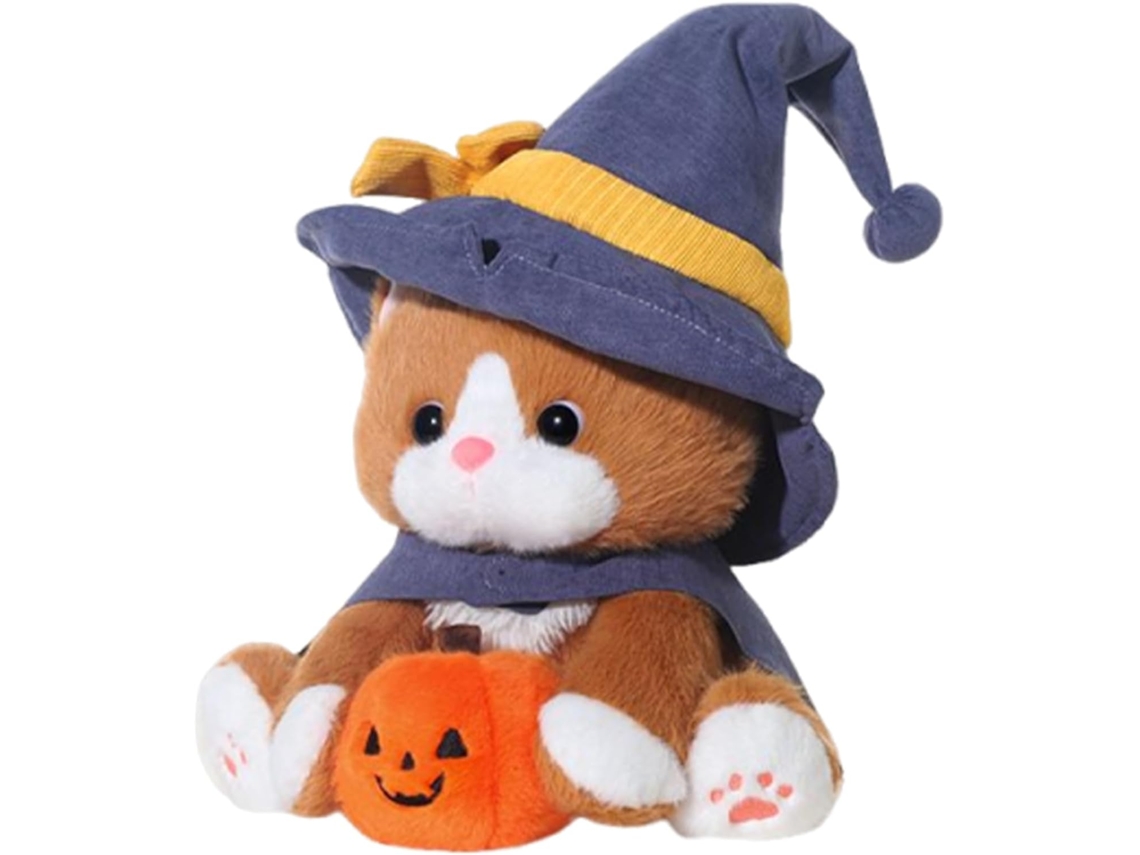 Peluche Chat Halloween Chat Sorcière Com Chapeau Et Cape,jouet Doux Mignon 25 Cm Para Filles Garço Gokoco