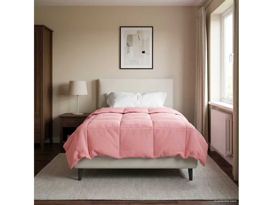 Vidaxl Edredom De Verão Simples Rosa 155 X 220 Cm Microfibra