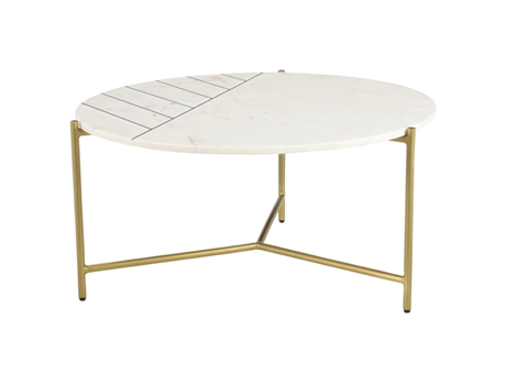 Mesa de centro redonda em mármore branco Poltrona MILIBOO