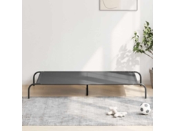 Vidaxl Cama Elevada 150x90x20 Cm Textilene E Aço Cinzento