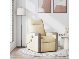 Poltrona De Massagens Reclinável Tecido Cor Creme Lovely Home
