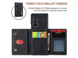 Capa Para Samsung Galaxy Z Fold4 5g Com Absorção De Absorção, Removível E Com Função Carteira, Além De Suporte Integrado.