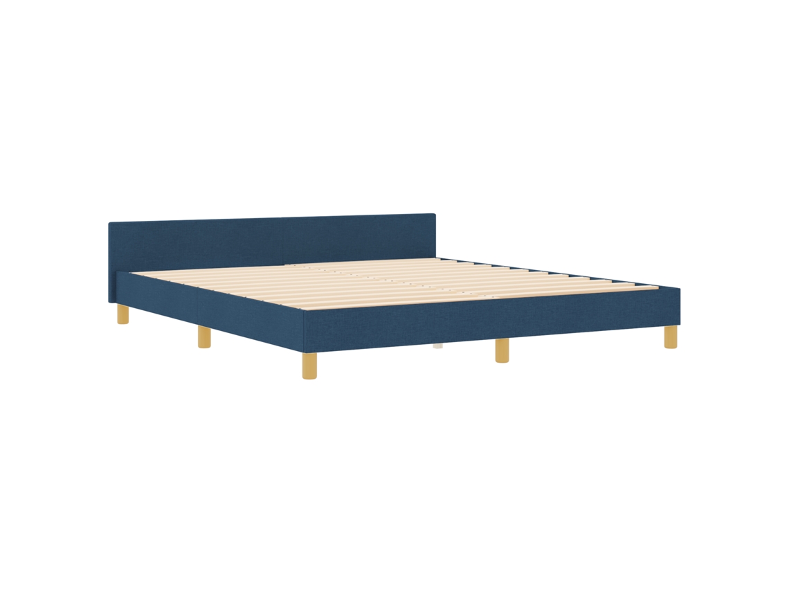 Estrutura De Cama Moderna Azul Em Tecido Vidaxl Azul Fabric (180x200 Cm)