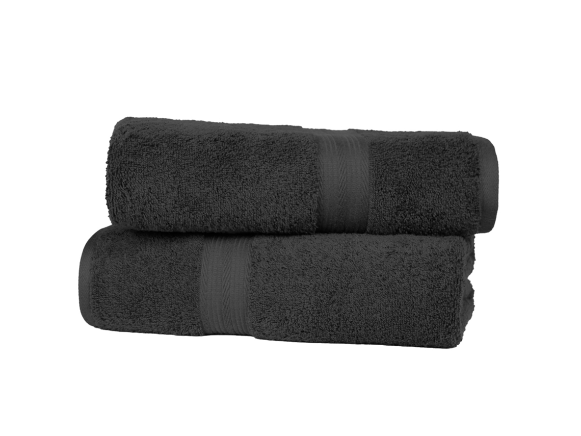 Conjunto de Toalhas Básicas Pretas, Pacote com 2 Unidades AQUAFORGE