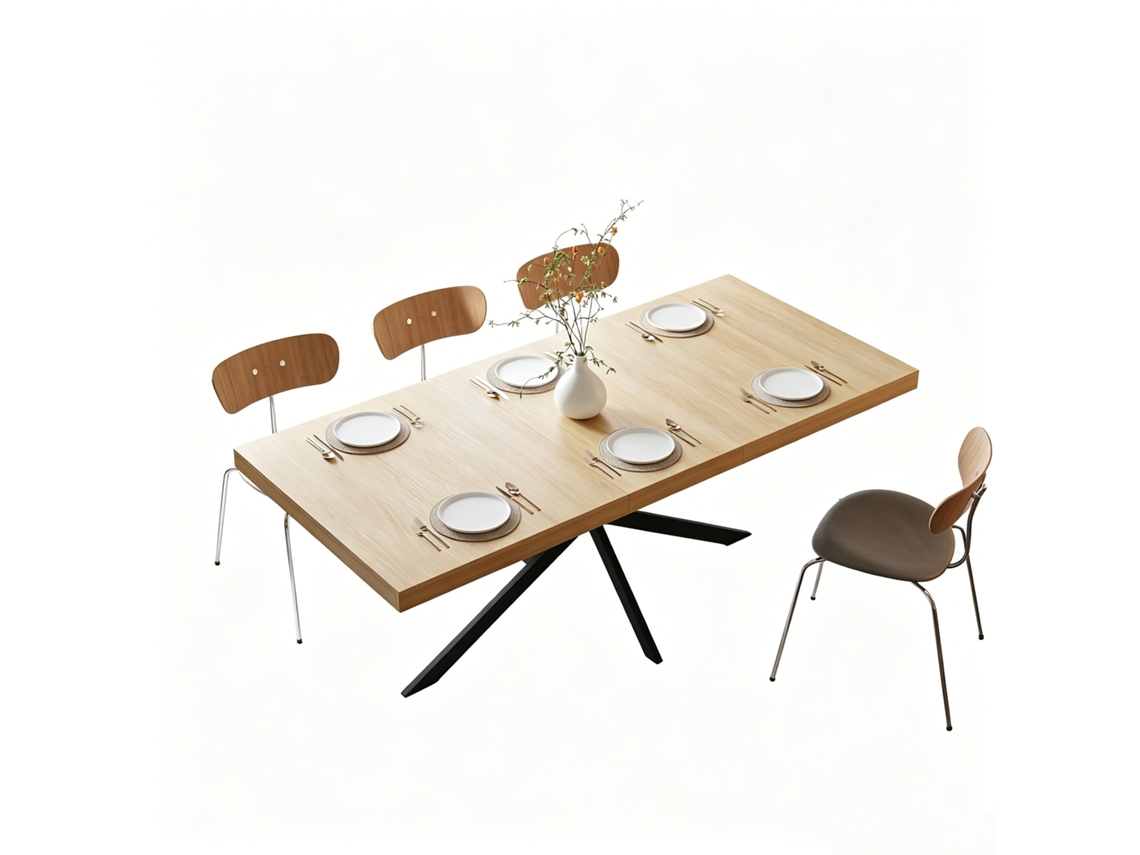 Mesa de jantar extensível, redonda e oval PAPRIKA