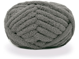 Lurelia Fio Chenille Grosso Macio Poliéster 2 Cm 226 G 25,6 Metros Cinza Para Tricô Crochê Mantas Artesanais