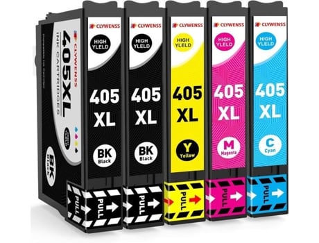 Cartuchos De Tinta Clywenss 405xl Pacote Com 5 Compatível Com Workforce Pro 1100 Páginas Por Cartucho