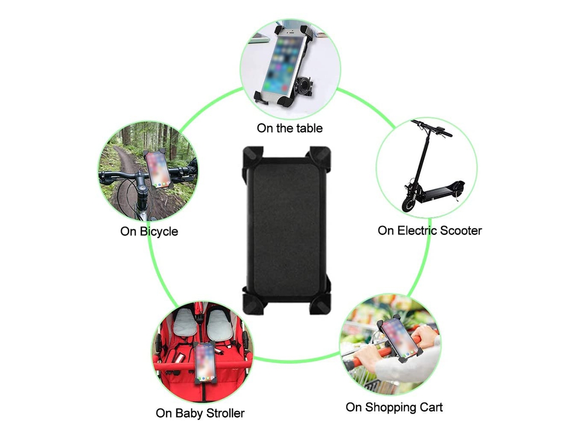 Suporte de telefone BUSINESS para bicicleta de montanha anti choque com base rotativa 360° universal 3.5/6.5 polegadas | S/MARCA