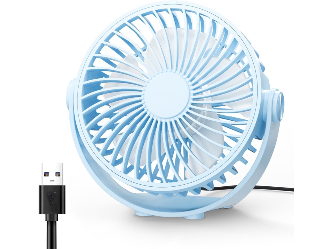 Ventilador De Mesa Portátil Com 3 Velocidades E Oscilação 120 Graus.